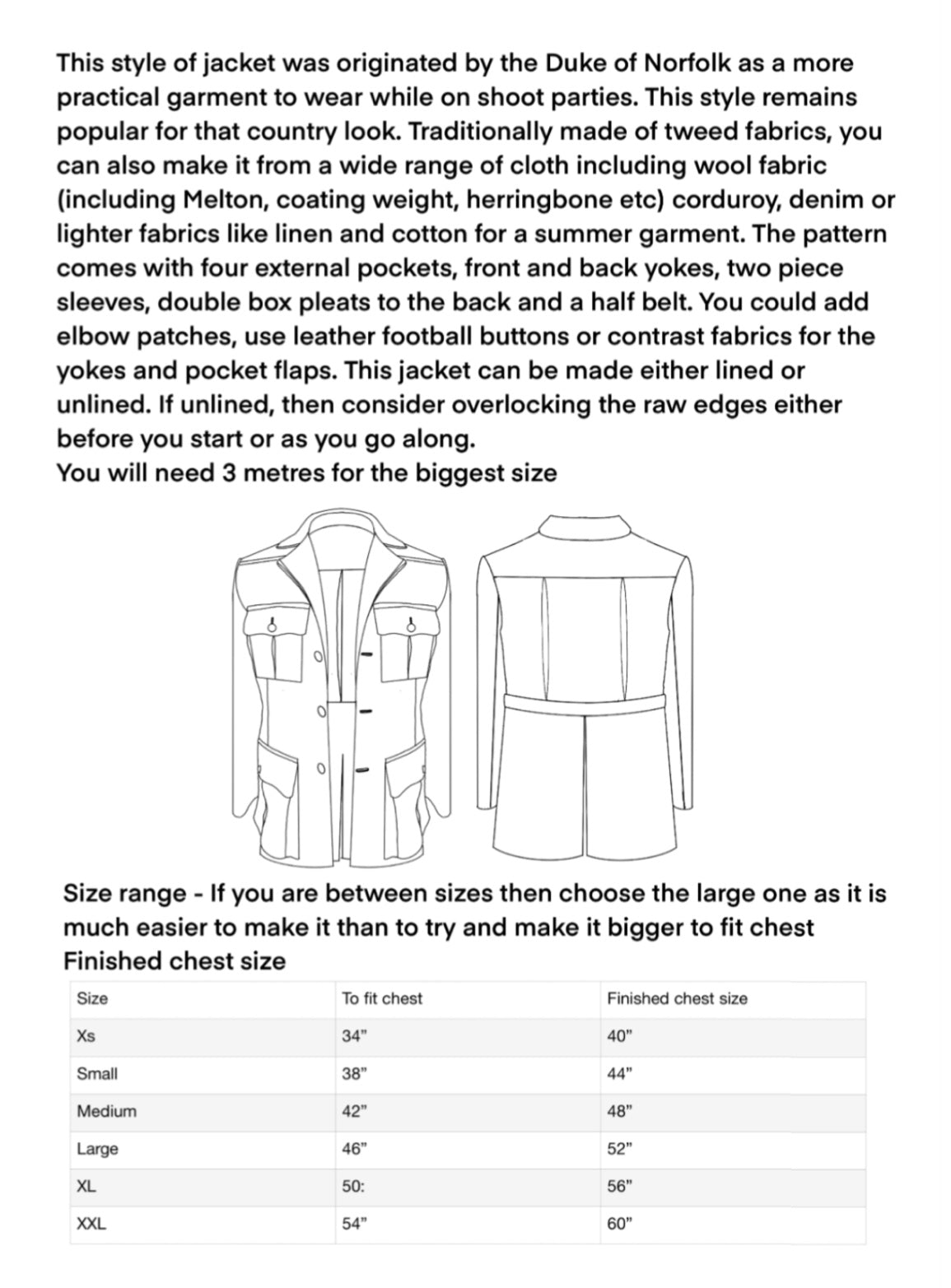 The Duke – Norfolk Jacket Paper Sewing Pattern