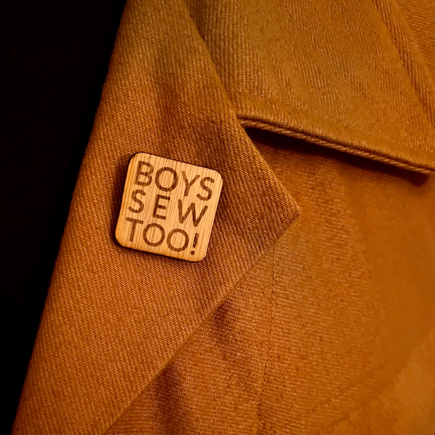 Boys Sew Too! Pin Badge