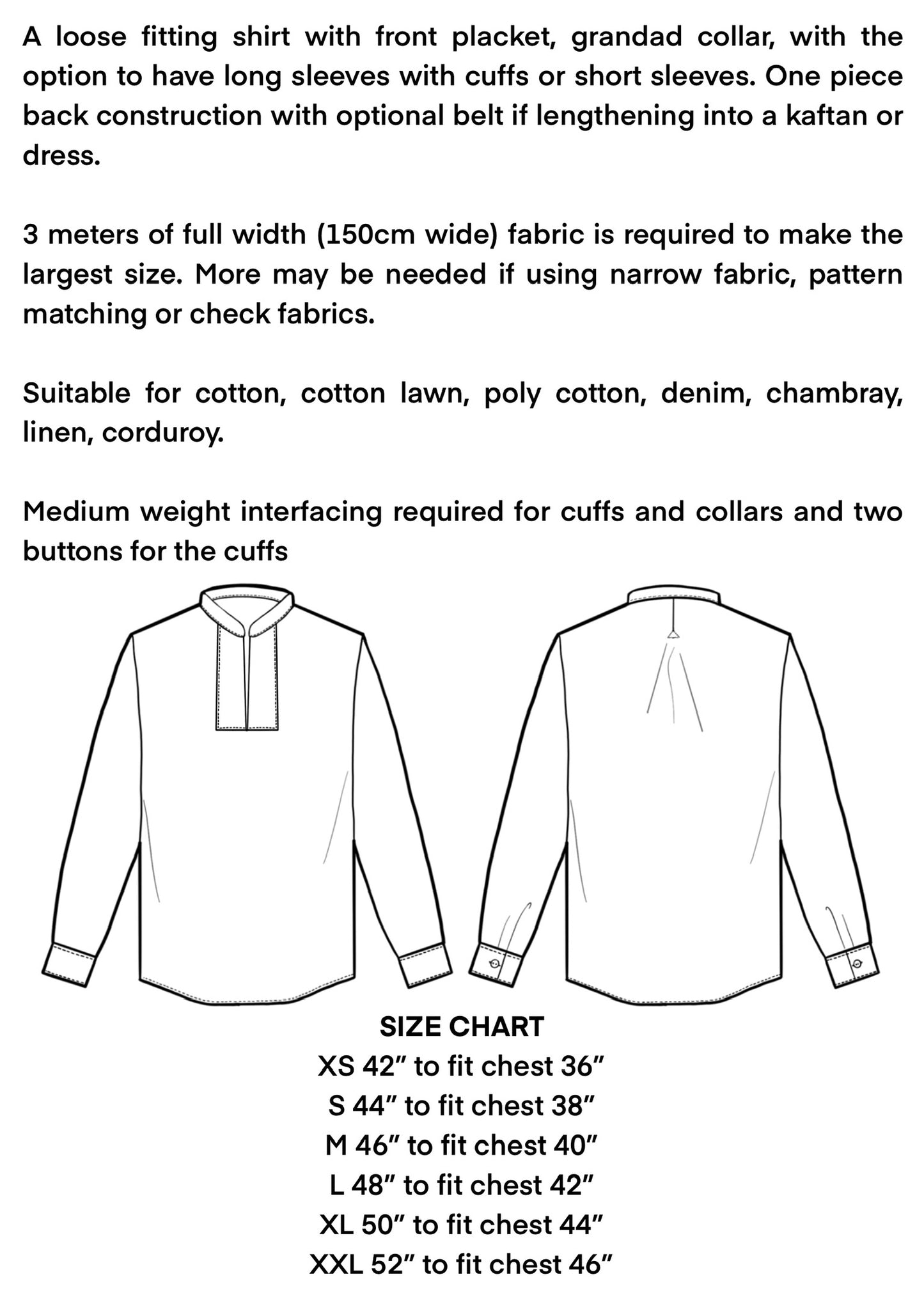 Turlough Shirt Sewing Pattern