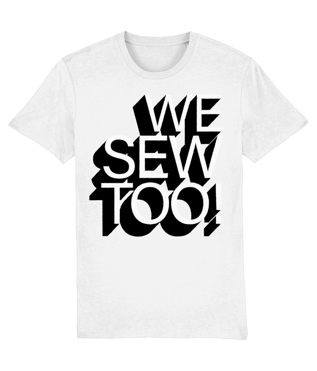 We Sew Too Adult T-Shirt - Black and White