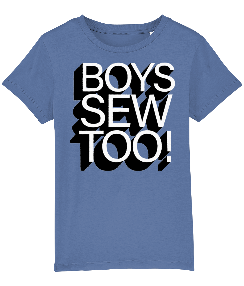 Boys Sew Too Kids T-Shirt - Black and White